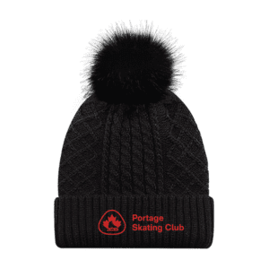 1E140L Acrylic/Polyester Satin Pom Pom Toque - Black