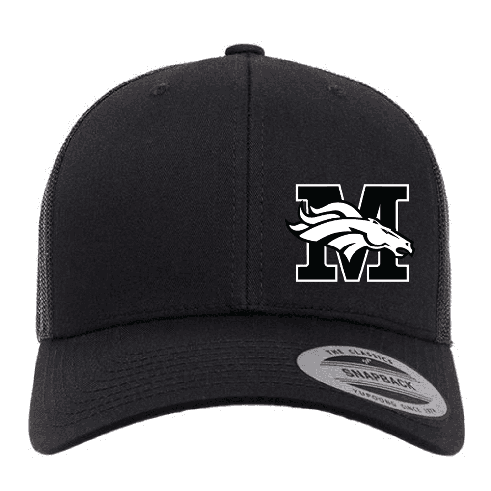 6606 Yupoong Adult Retro Trucker Cap - Black